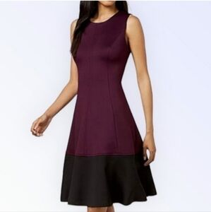 Calvin Klein Fit and Flare Dress Size 20w Maroon/Black